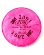 3M 2091 Filters - Oil & Non Oil Based Particles - P100 - Magenta - 2/PK 
