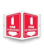 AccuForm PSP618 Plastic 3D Projection Sign - Fire Extinguisher (White/Red) - 6" x 5"