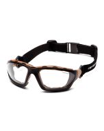 Carhartt CHB410DTP Carthage Safety Glasses - Black / Tan Frame - Clear Anti-Fog Lens 