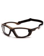 Carhartt Toccoa CHB1010DTMP Safety Glasses - Black and Tan Frame  - Clear H2MAX Anti-Fog Lens