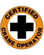 Certified Crane Operator Hard Hat Sticker, 2-1/4", 10/Pk