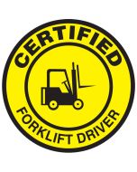 Certified Forklift Driver Hard Hat Sticker, 2-1/4", 10/Pk
