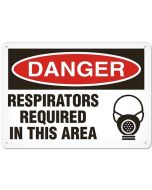 DANGER - RESPIRATORS REQUIRED IN THIS AREA - Plastic Sign - 10" X 14"