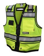DEWALT DSV521 Class 2 Heavy Duty Surveyor Safety Vest Hi Vis Lime / Yellow