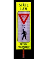 Dicke SBL1236D-Y Double Sided Reflective Pedestrian Crosswalk Sign - 12"x 36" - Lime with White