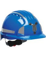 JSP Evolution 6151 Deluxe Mining Helmet Cap Style with CR2 Reflective Kit - 6 Pt Ratchet Suspension - Blue - (CLOSEOUT)