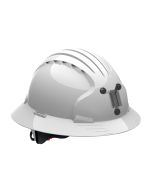 JSP Evolution 6161 Deluxe Mining Helmet Full Brim Style - 6 Pt Ratchet Suspension - White - (CLOSEOUT)