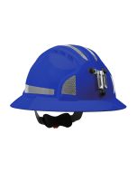 JSP Evolution 6161 Deluxe Mining Helmet Full Brim Style with CR2 Reflective Kit - 6 Pt Ratchet Suspension - Blue, (CLOSEOUT)