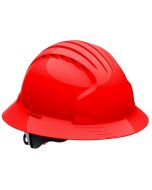 JSP Evolution Deluxe 6161 Full Brim Hard Hat, Non-Vented, Red (CLEARANCE)