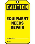 OSHA Caution Safety Tag: Equipment Needs Repair - 25 / Pack