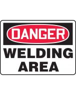 OSHA Danger Safety Sign: Welding Area - Plastic - 10" x 14"