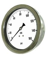 PIC Gauge 6002-4L, Heavy Duty, 6" Dial, 1/4" Lower Back Mount Conn., Stainless Steel Case, 316 Stainless Steel Internals