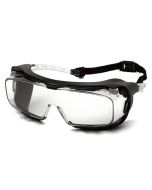 Pyramex Cappture Plus S9910STMRG Safety Glasses - Clear Frame w/ Rubber Gasket - Clear H2MAX Anti-Fog Lens