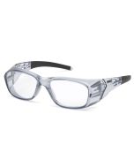 Pyramex Emerge Plus SG9810R25 Full Reader Safety Glasses Gray Frame Clear Lens +2.5 Magnification