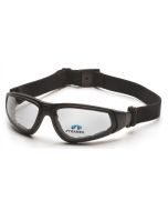 Pyramex GB4010STR15 XSG Reader Safety Glasses - Clear Bifocal +1.5 H2X Anti-Fog Reader Lens with Black Strap/Temples 