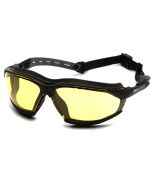 Pyramex GB9430STM Isotope Safety Glasses/Goggles Black Frame w/ Rubber Gasket - Amber H2MAX Anti-Fog Lens 