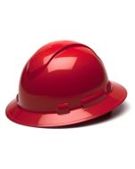 Pyramex HP56120 Ridgeline Hard Hat - Full Brim - 6Pt Ratchet Suspension - Red