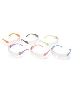 Pyramex Intruder S4110SMP Safety Glasses - Multi Colors Frame - Clear-Hardcoated Lens - Dozen (12 Pairs)