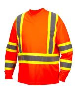 Pyramex RCLTS3120 Hi Vis Orange Long Sleeve T-Shirt - X Back - Class 3
