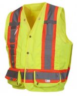 Pyramex RCMS2810 Hi Vis Yellow Surveyor Safety Vest - X Back - Type R - Class 2 - XLarge - (CLOSEOUT - LIMITED STOCK)