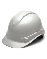 Pyramex Ridgeline HP44116S Shiny White Graphite Pattern Hard Hat - Cap Style - 4 Pt Ratchet Suspension