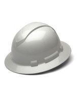 Pyramex Ridgeline HP54116S Shiny White Graphite Pattern Hard Hat - Full Brim - 4-Point Standard Ratchet 