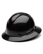 Pyramex Ridgeline HP54117S Gloss Black Graphite Pattern Hard Hat - Full Brim - 4Pt Ratchet Suspension