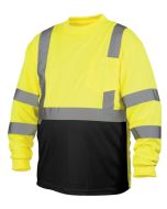 Pyramex RLTS3110B Hi Vis Yellow Black Bottom - Long Sleeve Safety Shirt - Type R - Class 3