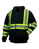 Pyramex RSZH3411 Hi Vis Black Reflective Safety Sweatshirt with Hood - Type O - Class 1