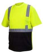 Pyramex RTS2110B Hi Vis Yellow Black Bottom Safety T-Shirt - Type R - Class 2