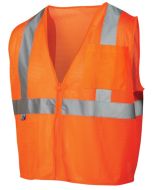 Pyramex RVZ2120SE Hi Vis Orange Safety Vest - Non-FR Self Extinguishing - Type R - Class 2
