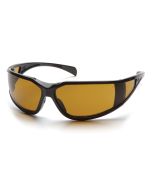 Pyramex SB5133DT Exeter Safety Glasses - Glossy Black Frame - Shooter's Amber Anti-Fog Lens  