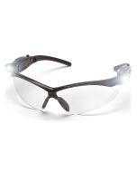 Pyramex SB6310STPLED PMXTREME Safety Glasses - Black Frame - Clear Anti-Fog Lens with LED Temples