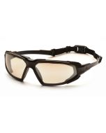 Pyramex SBB5080DT Highlander Safety Glasses - Black Frame - Indoor/Outdoor Mirror Anti-Fog Lens