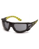 Pyramex SBGR9620STMFP Endeavor Plus Dielectric Safety Glasses - Black/Green Foam Padded Frame - Gray H2MAX Anti-Fog Lens