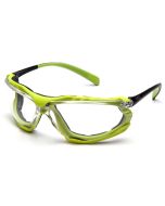 Pyramex SBL9310STM Proximity Safety Glasses - Black/Lime Frame - Clear H2MAX Anti-Fog Lens