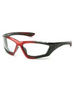 Pyramex SBR8710DTP Accurist Safety Glasses - Black / Red Frame - Clear Anti-Fog Lens