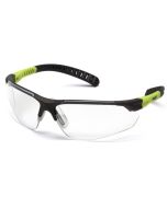 Pyramex Sitecore SGL10110DTM Safety Glasses - Black / Lime Frame - Clear Anti-Fog H2MAX Lens