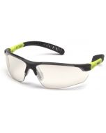 Pyramex Sitecore SGL10180D Safety Glasses - Black / Lime Frame - Indoor/Outdoor Lens