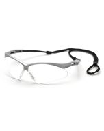 Pyramex SS6310SP PMXTREME Safety Glasses - Silver Frame - Clear Lens with Cord