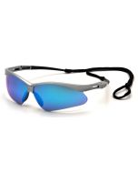 Pyramex SS6365SP PMXTREME Safety Glasses - Silver Frame - Ice Blue Mirror Lens with Cord