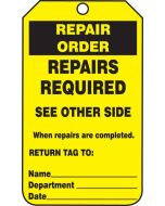 Repair Status Safety Tag: Repair Order 25 / Pack