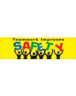 Safety Banners: Teamwork Improves Safety - 28" x 8' 