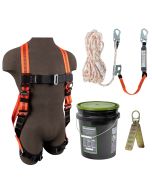 Safewaze FS-ROOF-E Roofer's Fall Protection Compliance Kit in a Bucket