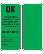 Scaffold Status Safety Tag: OK- Do Not Alter - 25/Pack