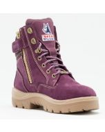 Steel Blue Southern Cross Zip Ladies Purple 6" Work Boots - Steel Toe