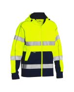 Bisley 323M6988T Hi Vis Yellow ANSI Type R Class 3 Full Zip Hooded Sweatshirt with Sherpa Lining
