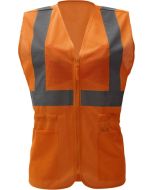 GSS 7804 Hi Vis Orange Economy Ladies Safety Vest - Type R - Class 2 (CLOSEOUT)
