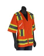 PIP 303-0513 Hi Vis Orange ANSI Type R Class 3 Women's Contoured Safety Vest