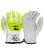 Pyramex GL3002CKB Grain Goatskin Leather Driver Gloves - Para-Aramid 360 A4 Cut Liner - Impact Rating 2 - Pair